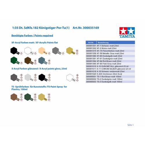 Tamiya 1/35 Military Miniature Series No. 169 German Army King Tiger Porsche Turret Plastic Model 35169