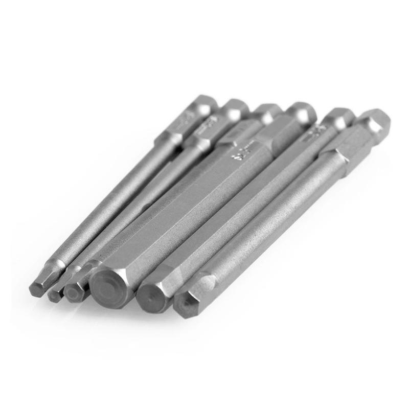 6pcs H2.5-H8 100mm Length Magnetic Torx Screwdriver Bits Set 1/4" Hex Shank New