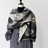Butterfly Imitation Cashmere Scarf Retro Style Double-Sided Air-Conditioned Room Scarf Shawl Office Scarf