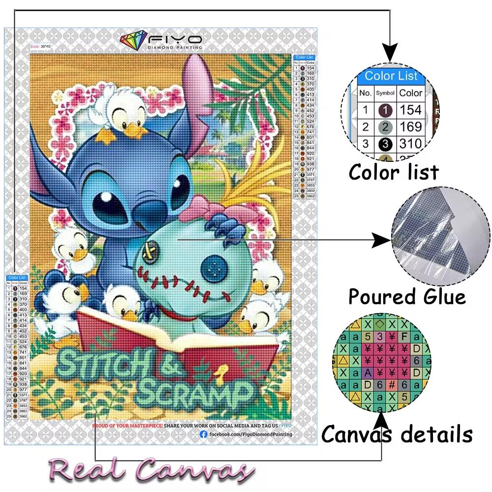 Diamond Painting Disney Lilo & Stitch Picture 5D DIY Full Round Drill Mosaic Embroidery Cross Stitch Kits Home Decor