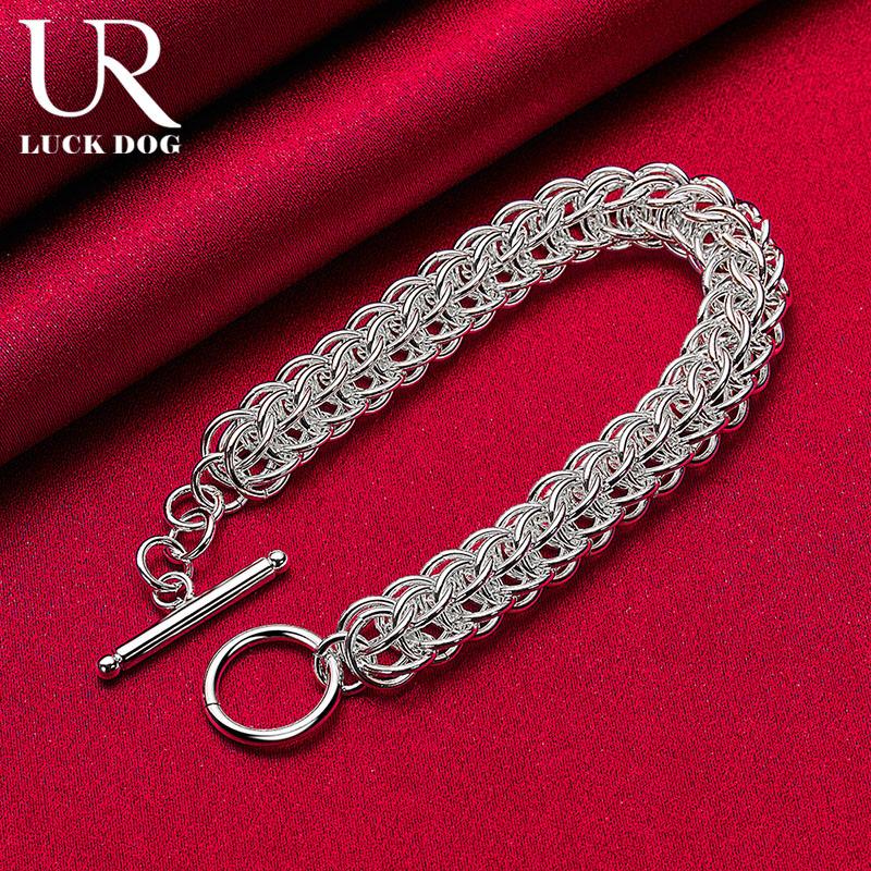 Браслет-цепочка из стерлингового серебра 925 пробы с несколькими кругами, модные свадебные украшения