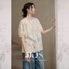 Новая блузка JK&JS в китайском стиле, вышитая, из тенселя и хлопка