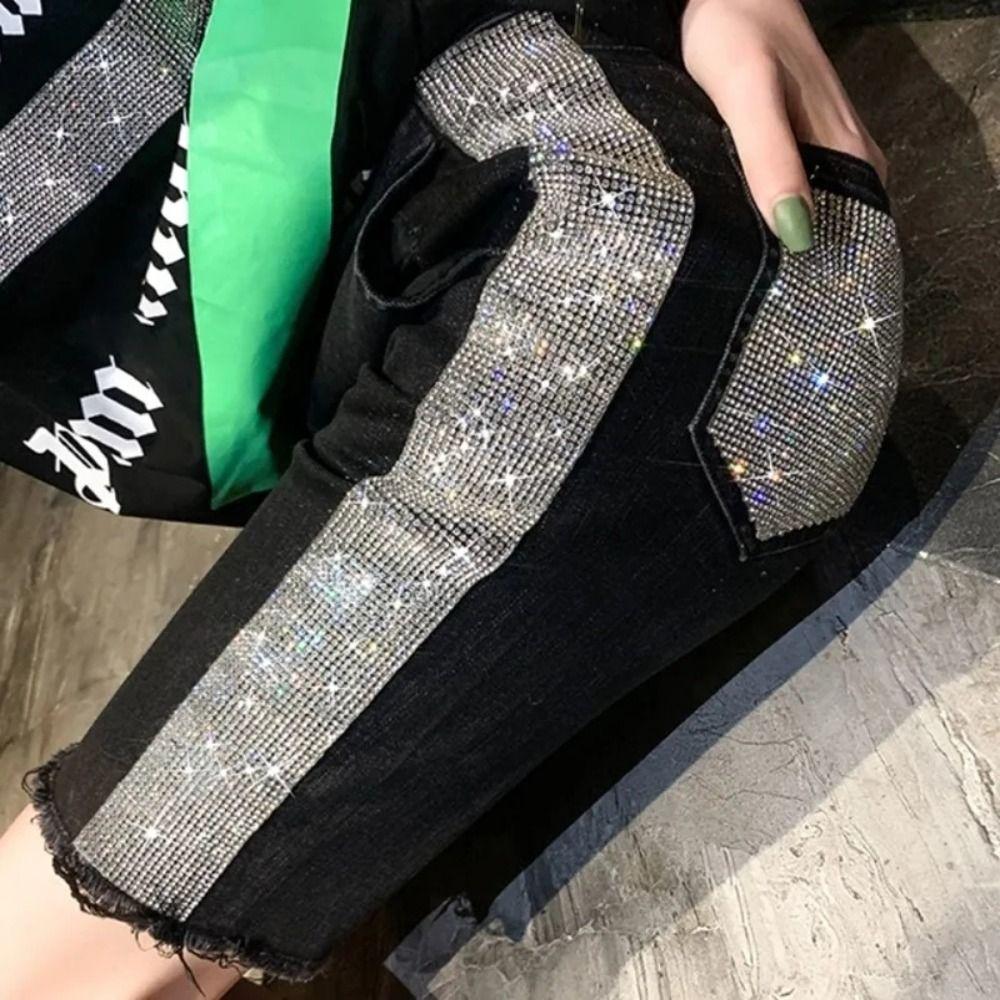 Rhinestone Crystal Pocket Sticker Bling Jean Applique Fashion Rhinestone Sticker  Cloth