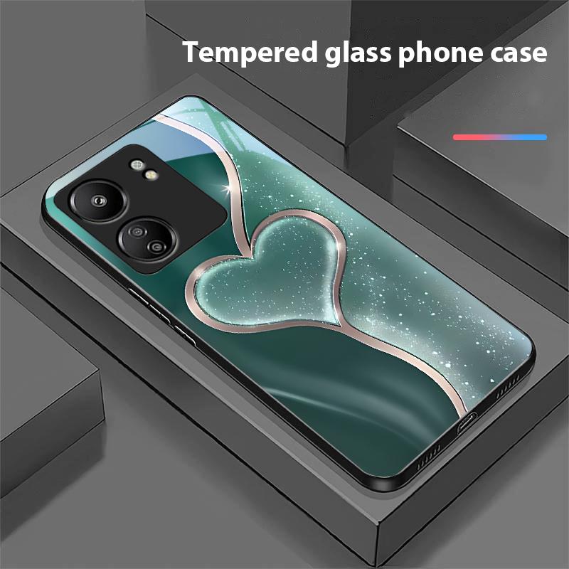 Постепенная Любовь Большая Для Xiaomi Redmi 13C Note13 12 Pro Plus 5G Note 9 13T Pro POCO X6 F5 F6 Черный Чехол для Телефона из Закаленного Стекла