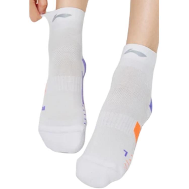 Li-Ning Cushion Ankle Socks 'White Purple Orange' Unisex AWST103-10