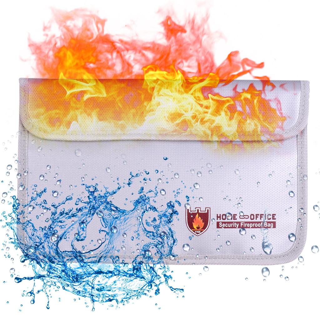 Огнестойкая сумка для документов с двойной молнией, органайзер с силиконовым покрытием, огнестойкий водостойкий сейф