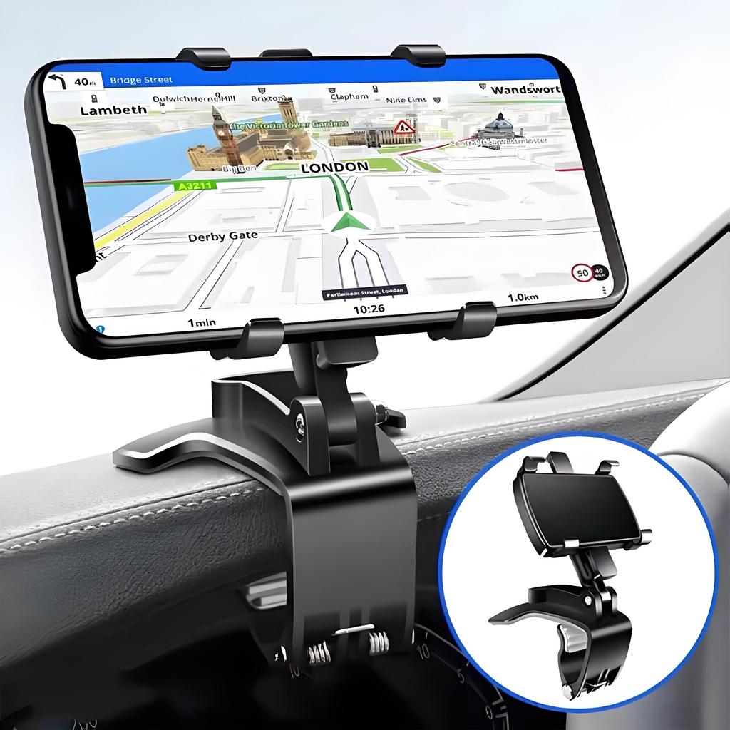 Car Dashboard Phone Holder Mobile Phone Stand Rotatable Car Clips Smartphone Bracket Sun Visor Mirror Mount Support