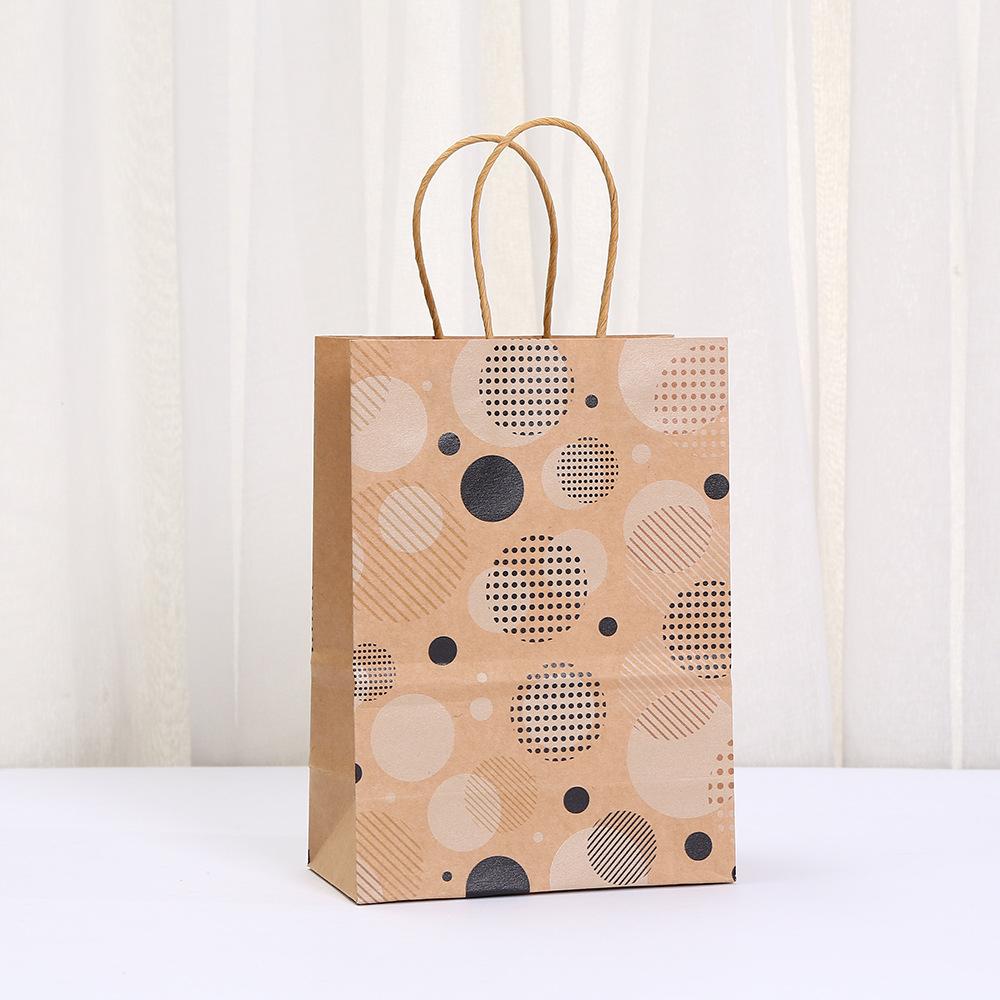 StoBag 2025 NEW Polka Dot Kraft Paper Gift Bags Reusable Eco Friendly Tote for Birthday Party Favor Packaging Shopping