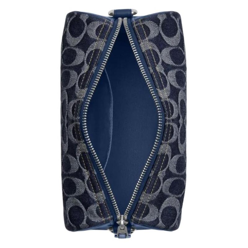 COACH AXEL 21 Classic Logo Zipper Closure Fabric Crossbody Bag Small Men's Ning Blue
