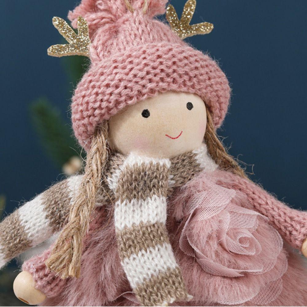 Antler Plush Doll Pendant Angel Christmas Tree Pendant Cute Christmas Plush Girls Pendant New Year