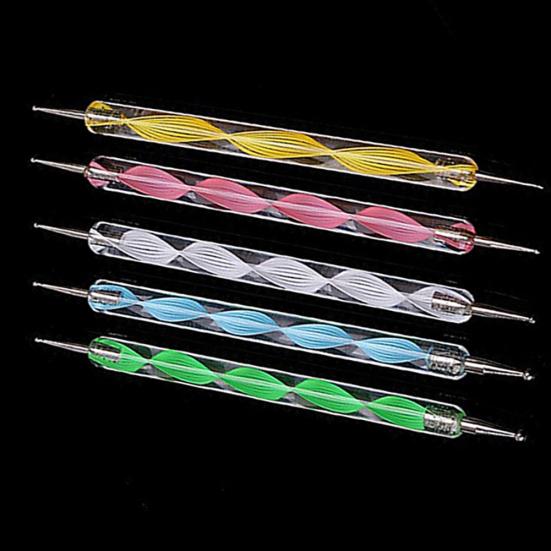 5 Pcs Double Ends Dotting Marbleizing Painting Tool Nail Art Dot Manicure Polish DIY