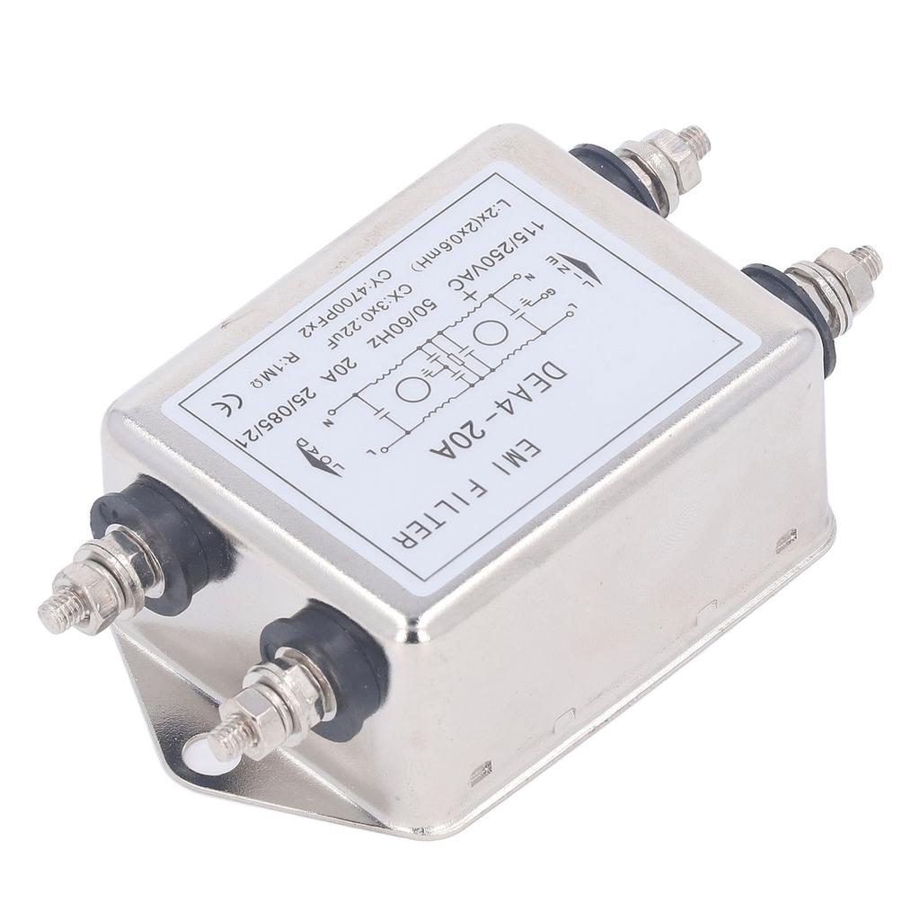 Фильтр электромагнитных помех Подавитель шума Фильтр электромагнитных помех 2 полюса 1 фаза переменного тока 115 В 250 В 20 А 5060 Гц