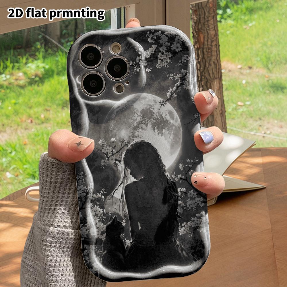 Phone Case: 2D flat, suitable for iPhone 18, 17, 16, 15, 14, 13, 12Pro protective case, perfect for sitting quietly with your head down, a perfect Chr