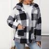 Женская модная утолщенная двусторонняя плюшевая клетчатая однобортная куртка на пуговицах