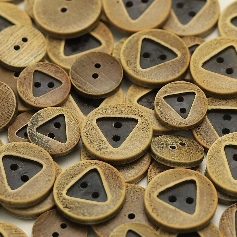 Two Eyes Round Triangular Wooden Buttons Knitted Cardigan Jacket Wooden Buttons Jacket Sweater Trench Coat Buttons