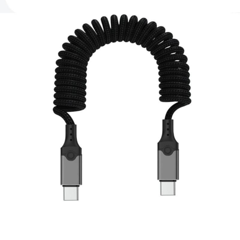 Быстрый пружинный кабель USB5 Type C, 240 Вт, скорость передачи 80 Гбит/с, вывод видео 16K для всех устройств Type C