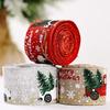 1Roll 5M Christmas Ribbon Printed Christmas Linen Ribbon For Handmade Design Christmas Decoration Gift Outdoor Gadgets