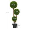Artificial Boxwood Large 110cm, UV-Resistant Artificial Plant with 3 Balls for Living Room Bedroom Office Garden