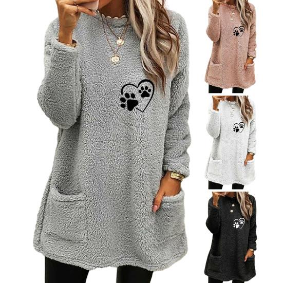 Стильная женская флисовая дубленка с карманом средней длины, утолщенная однотонная теплая зимняя верхняя одежда с капюшоном