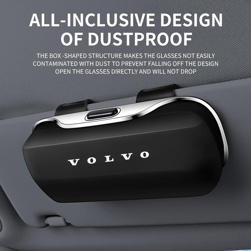 Для Volvo XC40 XC60 XC70 XC90 V40 V50 V60 V90 S40 S60 S90 C30 C440 Аксессуары с логотипом Автомобильный козырек Солнцезащитные очки Футляр для очков Клипса Коробка