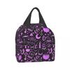 Индивидуальная Ведьминская Вещь Текстурированная Фиолетовая Сумка для Обед Женская Теплая Сумка-Холодильник Изолированные Ланч-Боксы для Детей в Школу