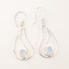 October Milky Opal Stone 925 Silver Engagement Dangle Birthday Earrings Jewelry EE-139-12
