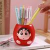 1Pcs Cute Crayon Shin Chan Pen Holder Makeup Brush Organizer Perfect For Office Desk Decor Creative Storage Pen Holder
