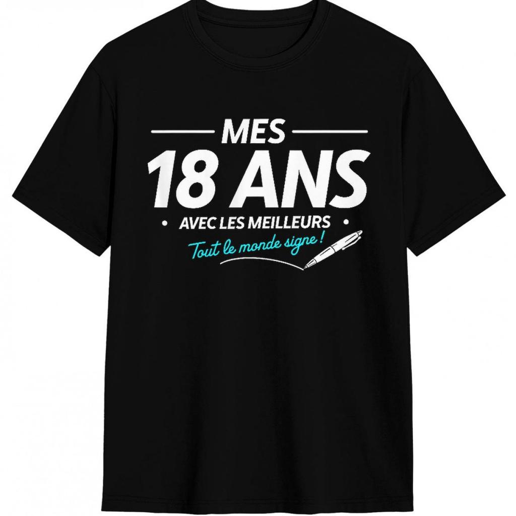 18th Birthday Or 18th French Text Tshirt Unisexs Tshirt Summer New Style Unisex Casual Tshirt