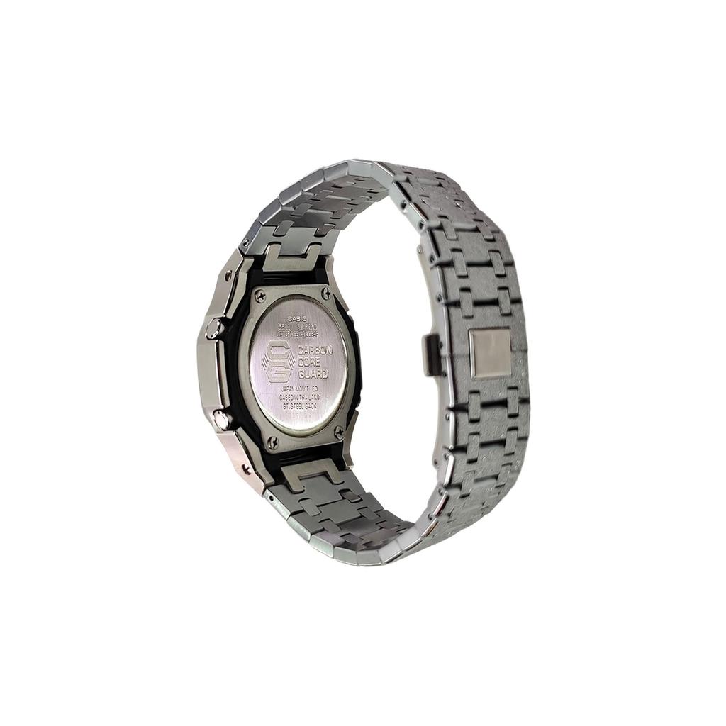 Casio Мужские часы с ЖК-дисплеем и аналоговым двойным дисплеем, серия Black, GA-2100SKE-7A(Watch3--)
