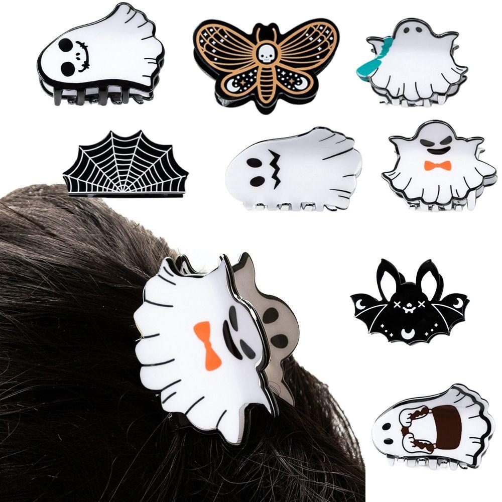 Halloween Butterfly Hair Clip Skeleton Halloween Shark Clip Funny Ghost Hair Claw  Female/Girls