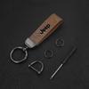 For Jeep Car Metal Leather Key Ring Chain For Jeep Grand Cherokee WK WK2 JK KK KL Commander XK Renegade Styling Keychain Auto