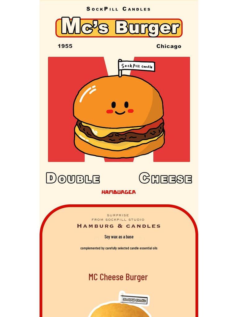 Оригинальная ароматическая свеча "McBurger" - Уникальный подарок на день рождения и сувенир из Макдоналдс