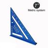 New 7Inch Triangle Ruler Measurement Tool Aluminium Alloy Carpenter Tools Inch Metric Angle Ruler Speed Square Woodworking Tools