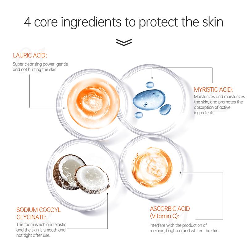 Joypretty Очищающее средство для лица с витамином С, осветляющее глубоко очищающее средство для умывания лица, 100 мл