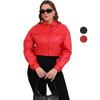 Women’s Plus Size Jackets Faux Leather Single Breasted Short Loose Crop Tops Stylish Large Size Bomber Jackets