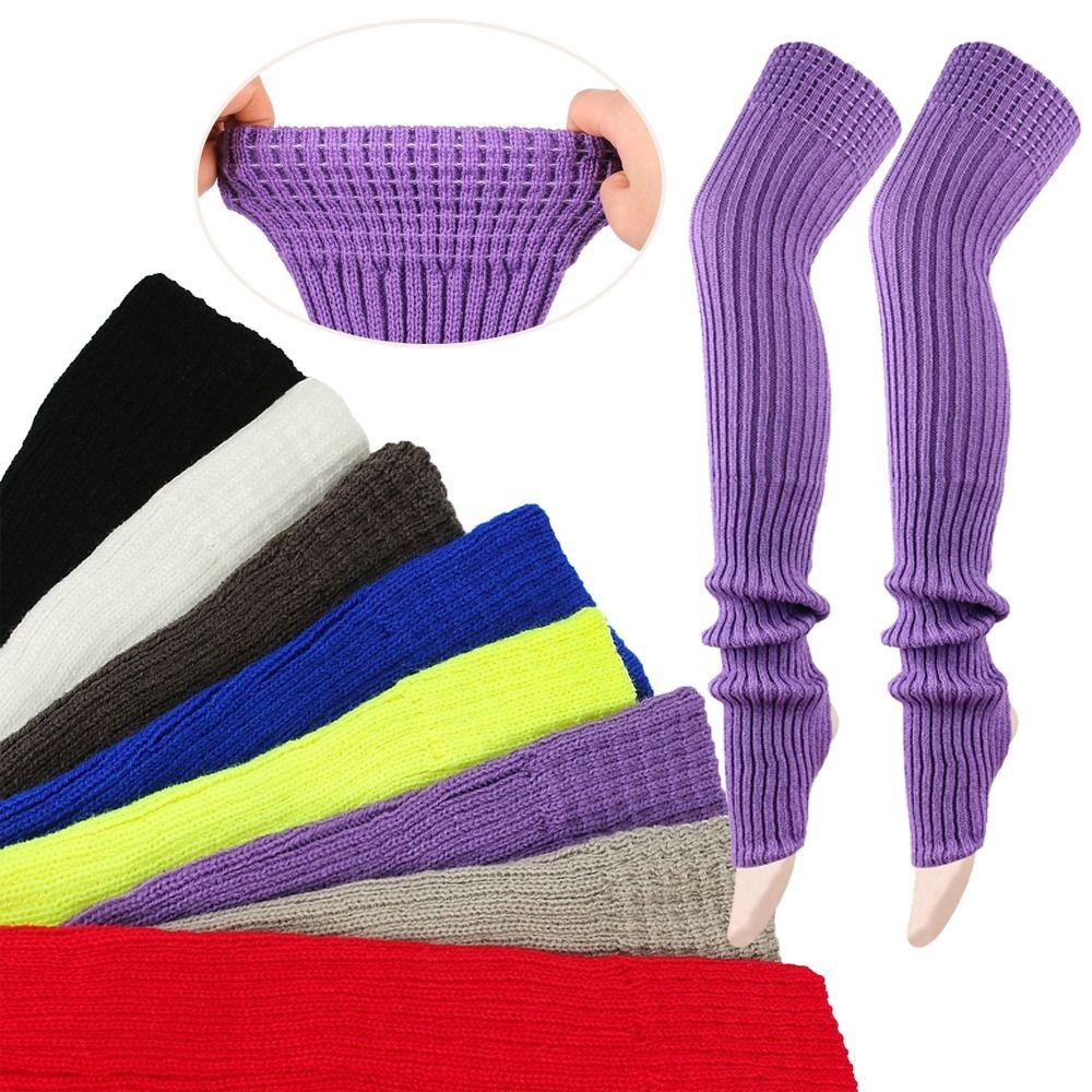 Solid Color Leg Warmers Knitted Warm Foot Cover Female Legwear Boot Socks Yoga Practice