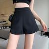 Women's Summer 2024 High Waist Black Wide Leg Shorts - Petite Fashion, Slimming Fit, Casual Temperament.