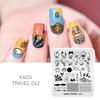 Пластины для штамповки ногтей Travel 012, шаблон для печати, инструмент для штамповки, дизайн Lucky Cat Fish, сделай сам, пластина для ногтей