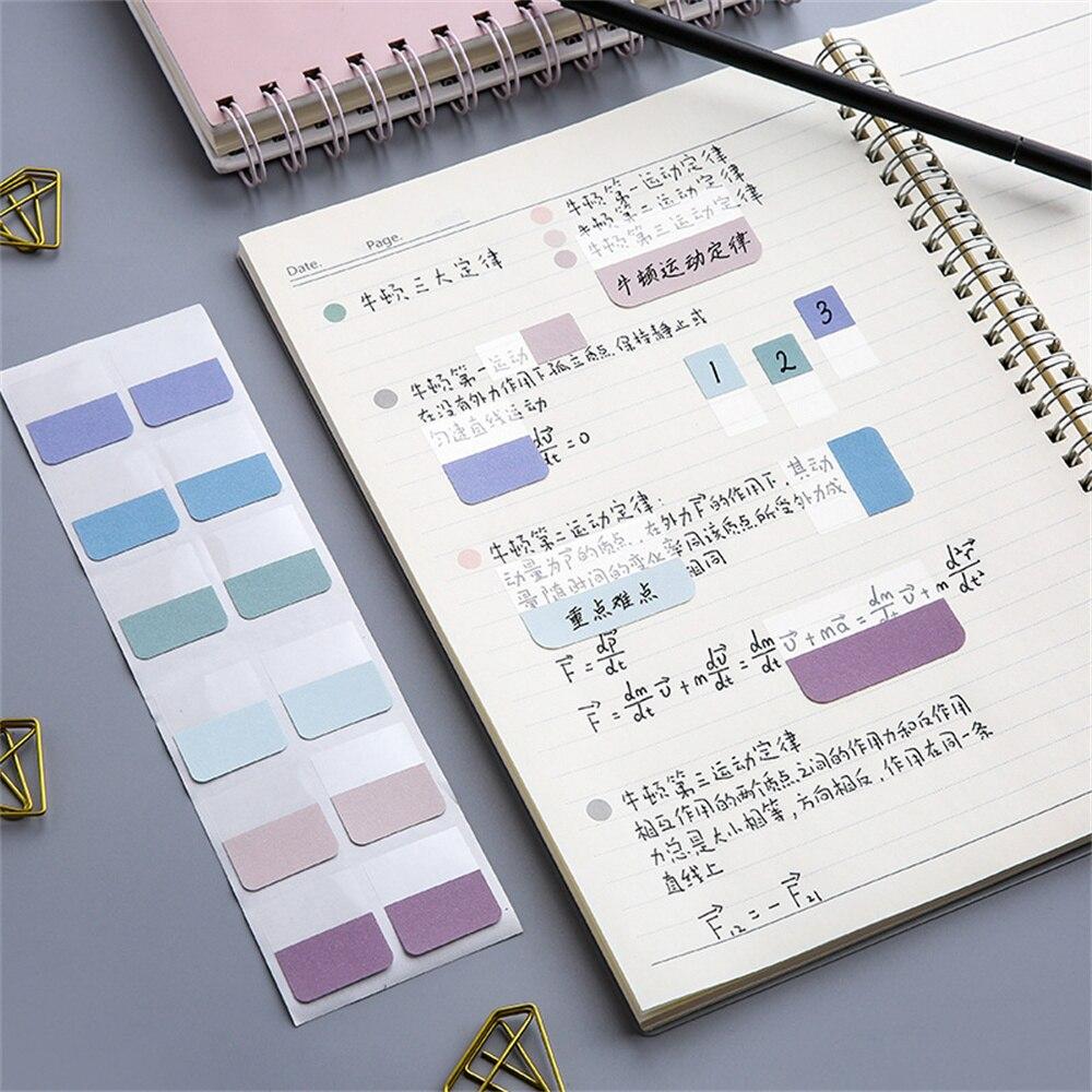 1 Set Morandi Index Stickers Stationery Daily Planner Label Memo Stickers DIY Color Fluorescent Sticker Bookmark Classify Marks
