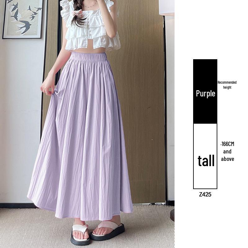 Женские кюлоты миди А-силуэта с высокой талией Yamamoto - Летние 2025 Повседневные брюки с широкими штанинами из ледяного шелка