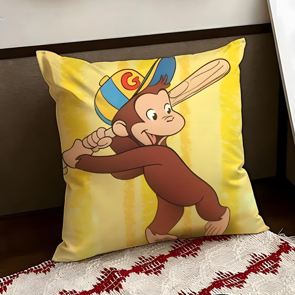 Anime CCurious GGeorge Cushion Cover Reversible Soft Durable Pillow Cover Home Car MultiScene Use for Daily Comfort