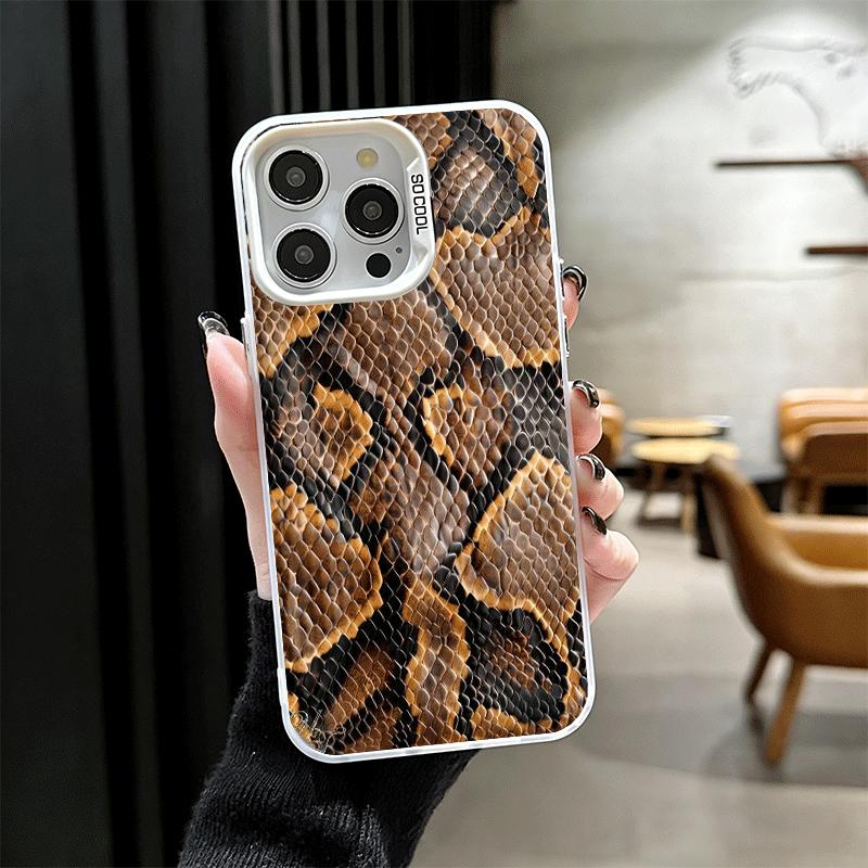 Модный чехол для телефона с рисунком под змеиную кожу, мягкий, для iPhone 15 16 17 Pro Max 17Air 16E 14 Plus 13 12 Mini, противоударный, задняя крышка