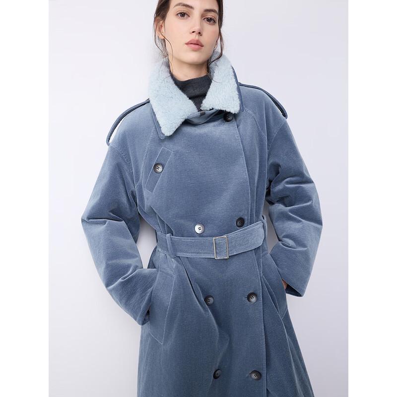 ELLE Женская зимняя удлиненная куртка из вельвета с лацканами, 90% пуха