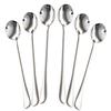 Round Spoons Soup Spoons 6Pcs Bouillon Spoon Hotel Hot Pot Spoon Kitchen Essential Tools Long Handle Soup Ladle