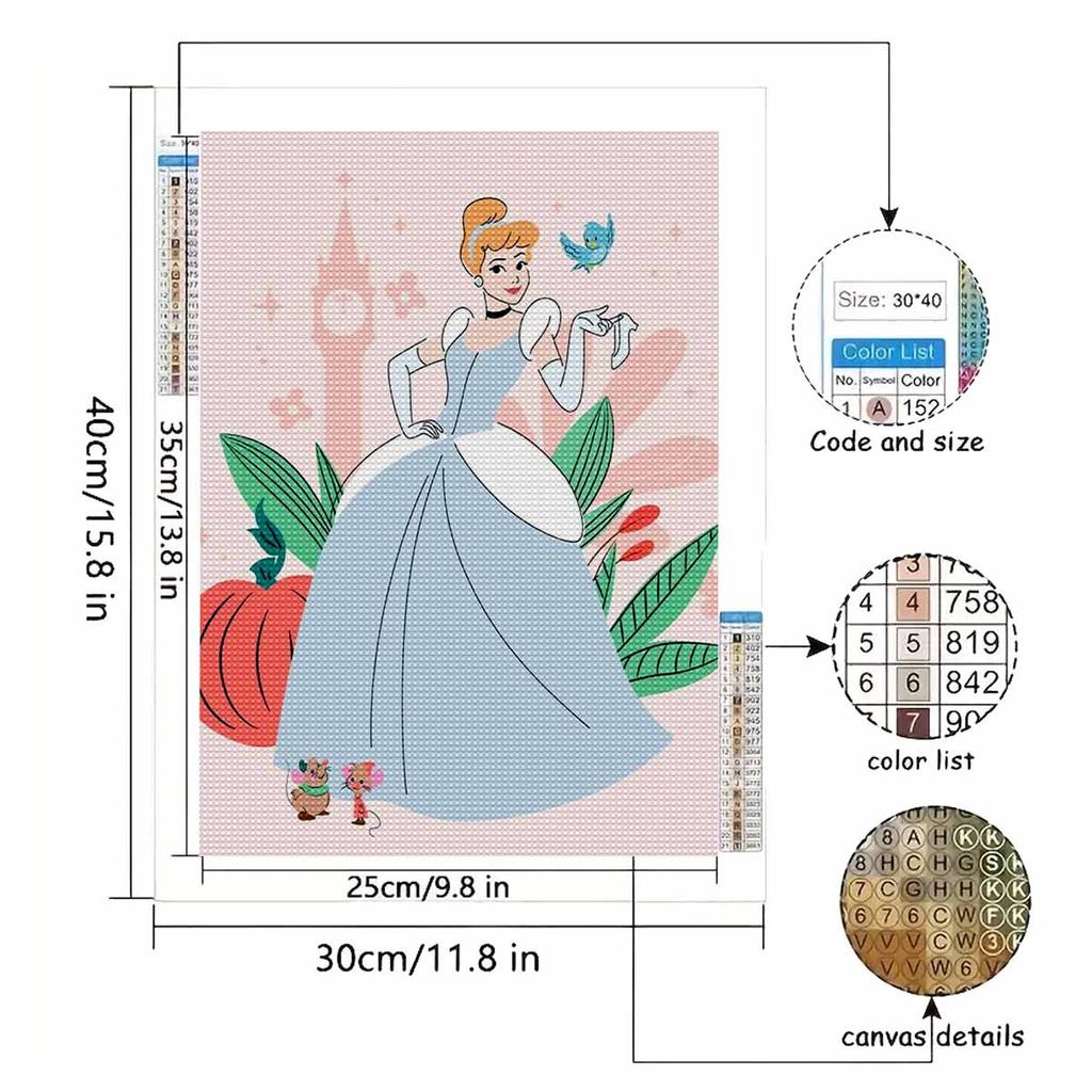 Алмазная живопись своими руками Золушка и Принц Набор для вышивания крестом Мозаичное искусство Алмазная живопись Полный круглый алмаз Домашнее украшение