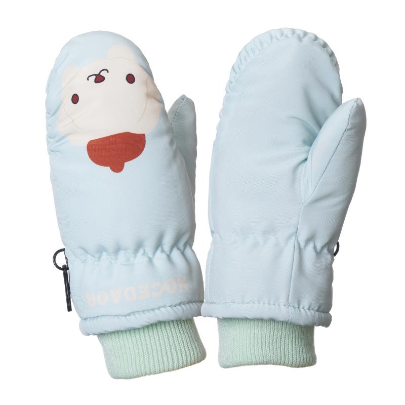 Бархатные лыжные перчатки: Нескользящие, теплые и толстые для детей 2-5 лет