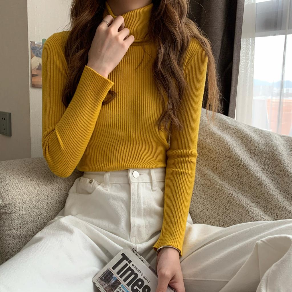 Ребристый пуловер, женский свитер, джемпер, зимняя тонкая водолазка, вязаные свитера, женский мягкий теплый трикотаж с длинными рукавами, свитер