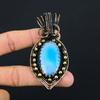 Удивительный Owyhee Opal Gemstone Pure Copper Wire Wrapped Handmade Pendant Jewelry