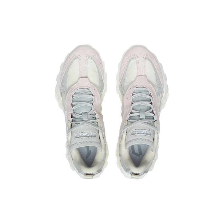 Li-Ning Перегрузка светоотражающие деконструированные кожаные модные амортизирующие нескользящие износостойкие низкие спортивные повседневные туфли женские кроссовки ARYR026-8