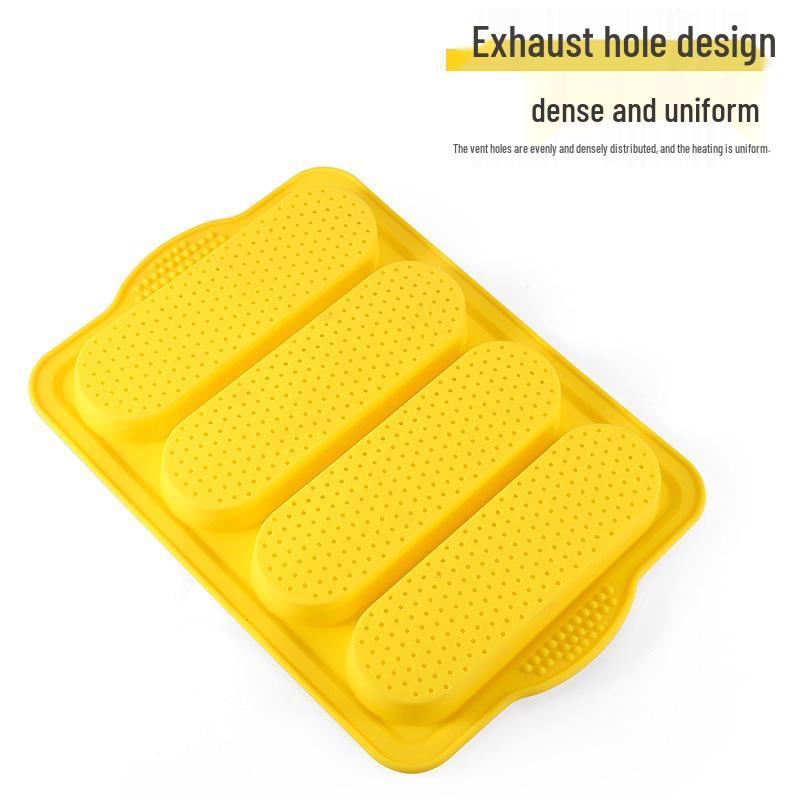 Форма для багетов и хлеба с 4 ячейками, силиконовая, антипригарная